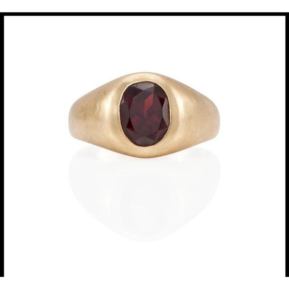 Vintage 10k Gold Heavy Garnet Ring Size 9.75